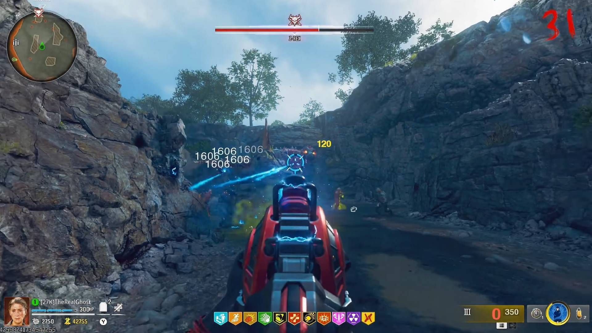 Reduce Z-Rex's health with any weapon before delivering the final blow with a melee weapon (Image via Activision || YouTube@TheRealGhost)